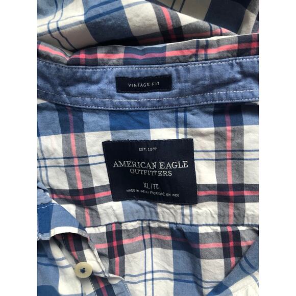American Eagle Outfitter Men Button Up Shirt Size XL Multi Color - Picture 6 of 9